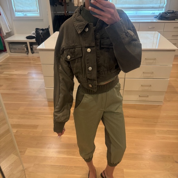 Zara Cropped Mixed Material Jacket XS BNWT - Picture 5 of 6